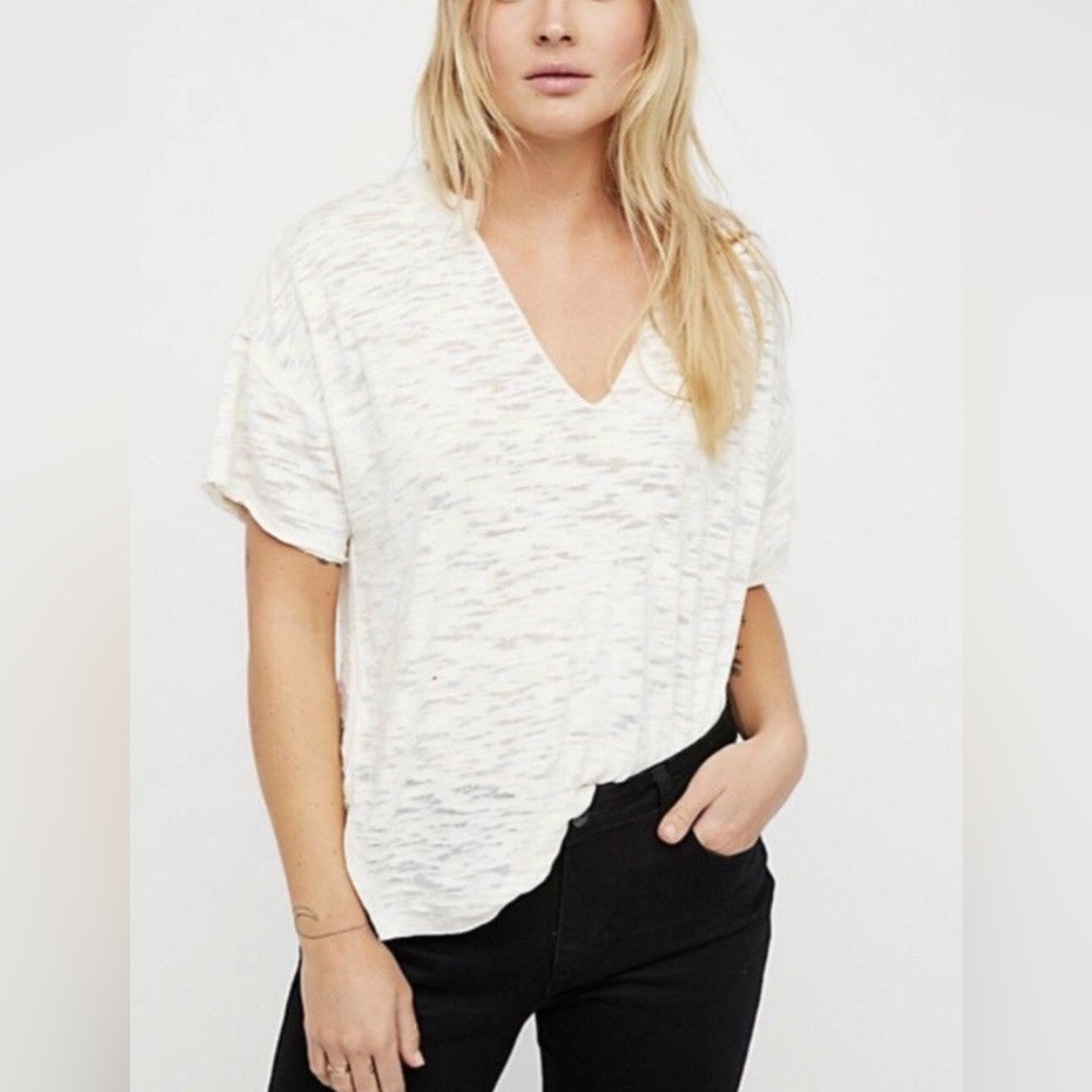 We The Free x Free People Maddie Burn Out Tee in Ivory